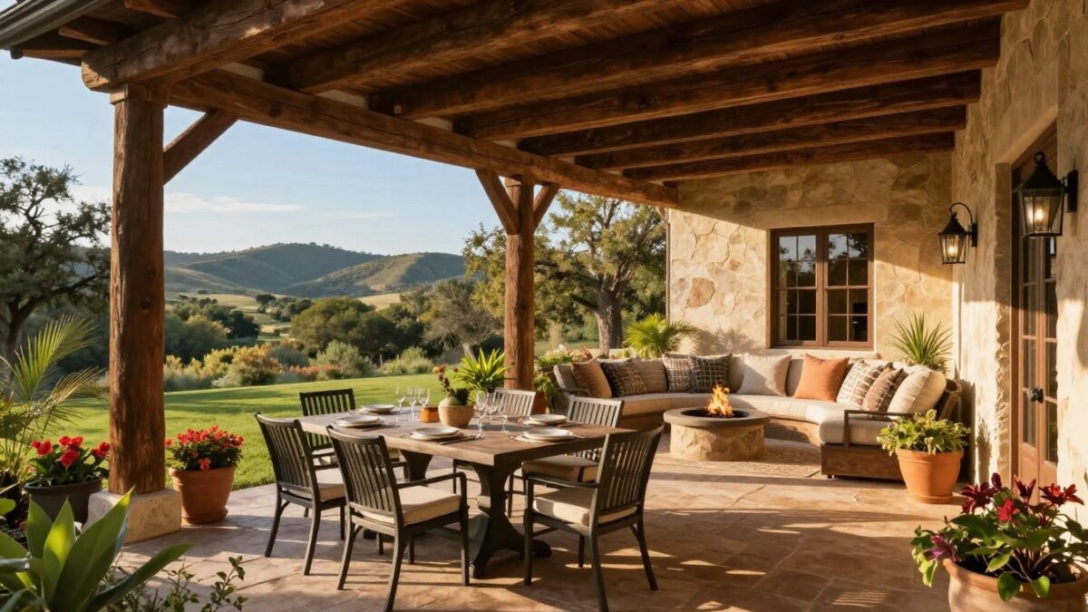 covered patio design Texas