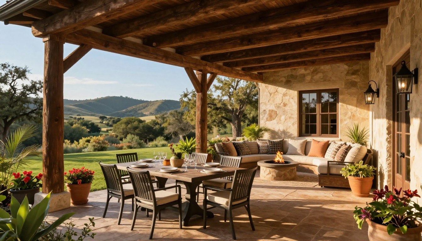 covered patio design Texas