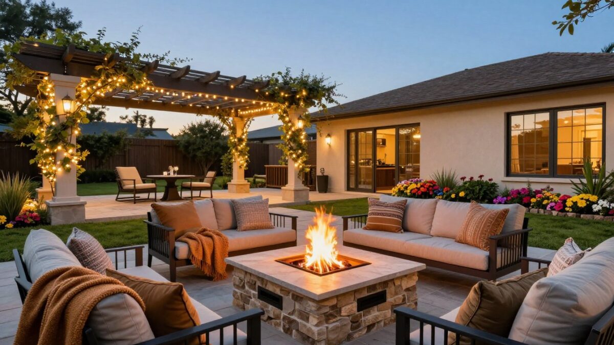 fire pit and patio design