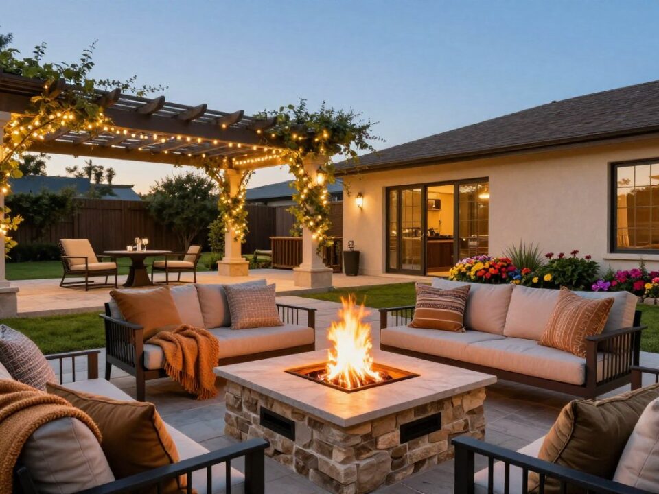 fire pit and patio design