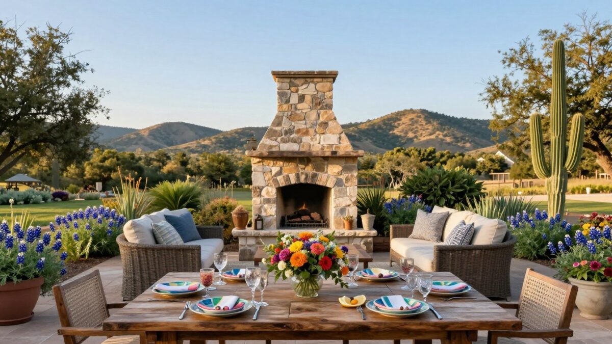 outdoor entertaining space Hill Country