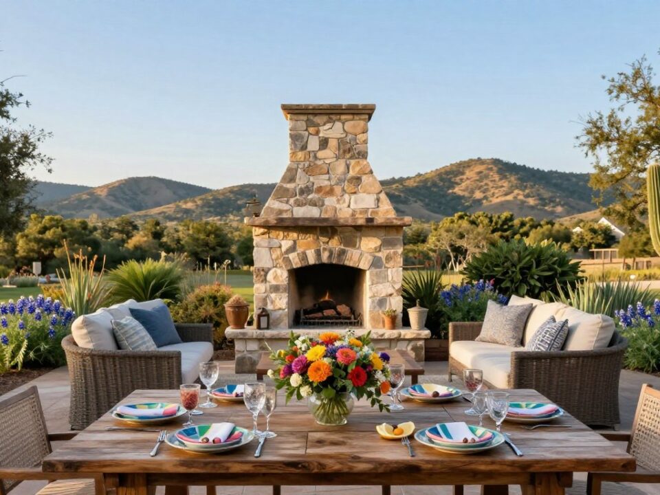 outdoor entertaining space Hill Country