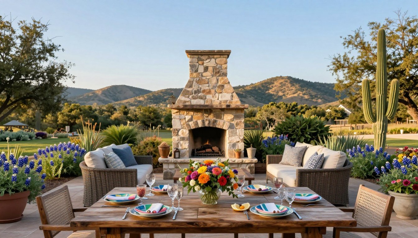outdoor entertaining space Hill Country